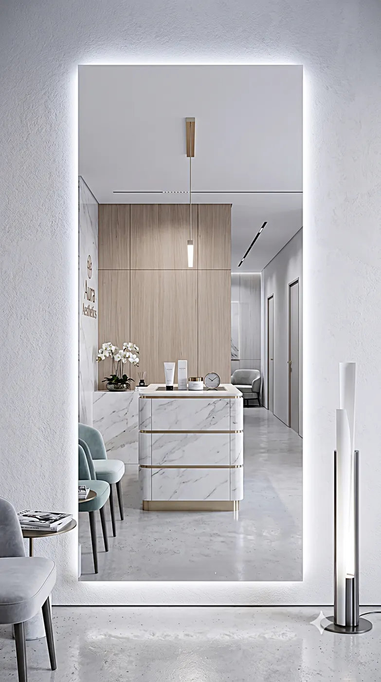 Espejo LED SAYRI instalado en un local o vivienda